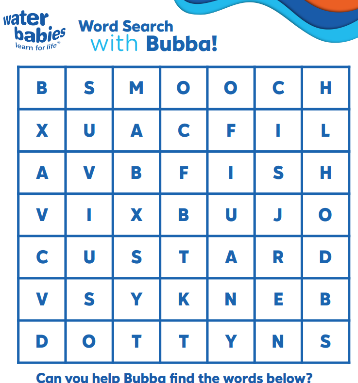 water babies wordsearch