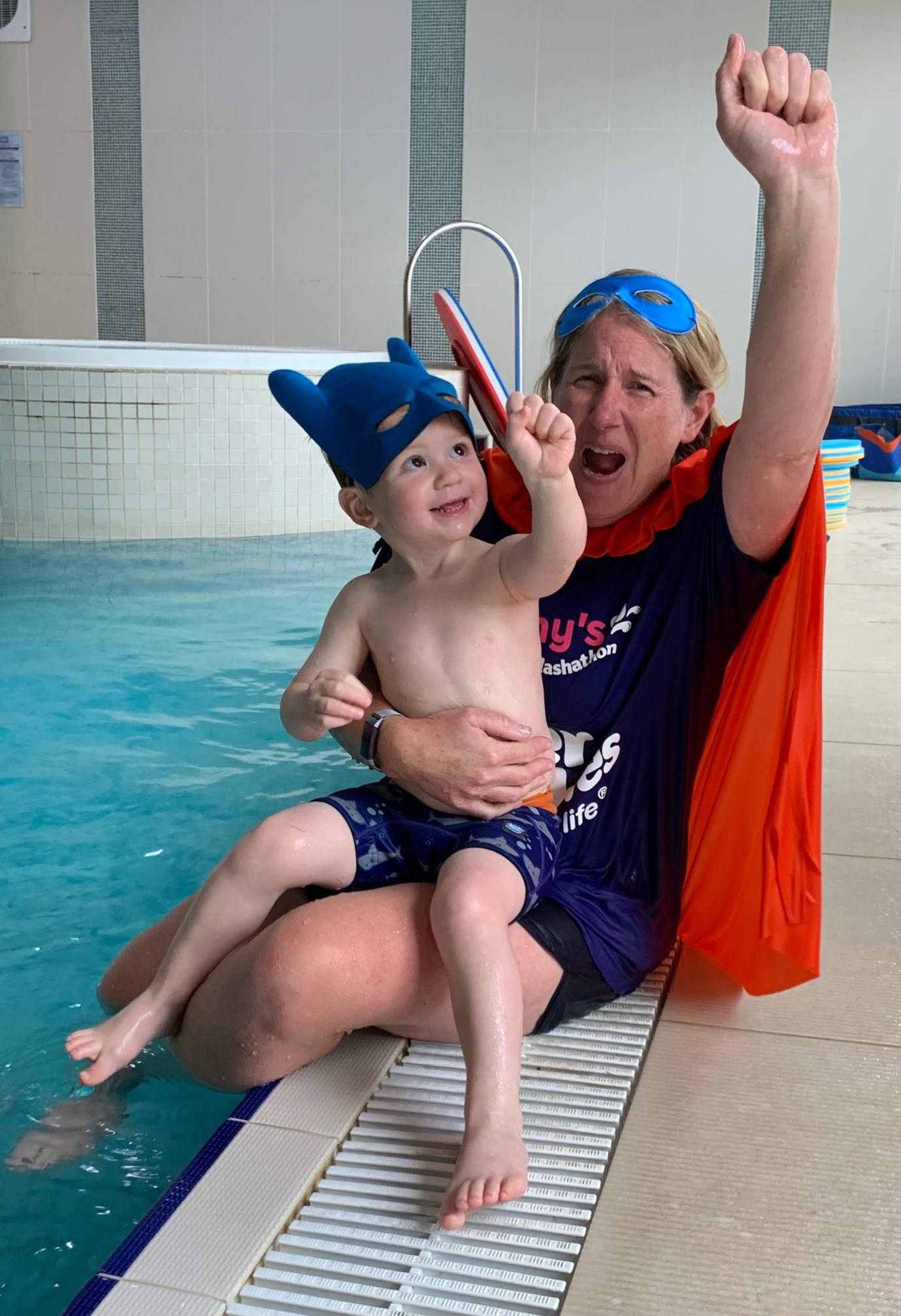 water babies teacher katy patient in their lesson with a toddler